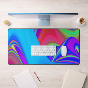 Summerfeeling , Abstract 3D Rainbowart Desk Mat