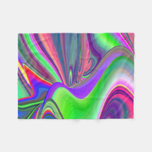 Summerfeeling , Abstract 3D Rainbowart Fleece Blanket
