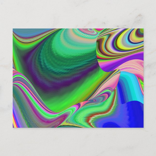 Summerfeeling , Abstract 3D Rainbowart Holiday Postcard (Front)