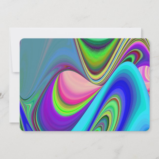 Summerfeeling , Abstract 3D Rainbowart Invitation (Front)