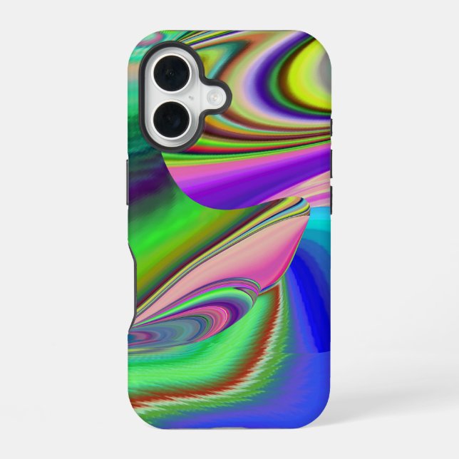 Summerfeeling , Abstract 3D Rainbowart iPhone 16 Case (Back)