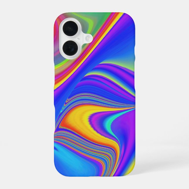 Summerfeeling , Abstract 3D Rainbowart iPhone 16 Case (Back)