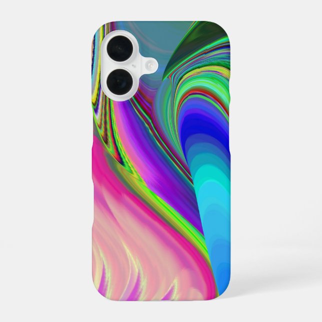 Summerfeeling , Abstract 3D Rainbowart iPhone 16 Case (Back)
