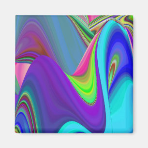 Summerfeeling , Abstract 3D Rainbowart Magnet