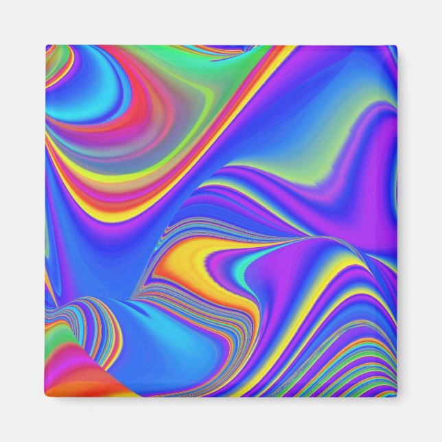 Summerfeeling , Abstract 3D Rainbowart Magnet (Front)
