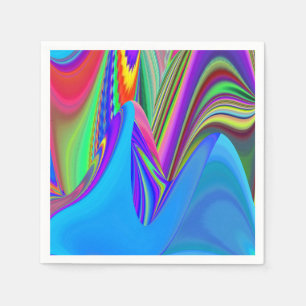 Summerfeeling , Abstract 3D Rainbowart Napkin