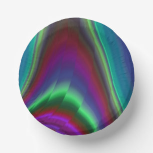 Summerfeeling , Abstract 3D Rainbowart Paper Plate