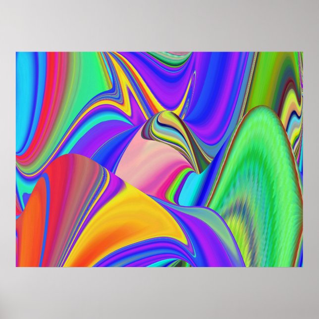 Summerfeeling , Abstract 3D Rainbowart Poster (Front)