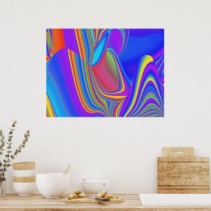 Summerfeeling , Abstract 3D Rainbowart Poster