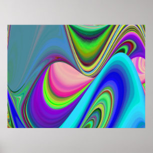 Summerfeeling , Abstract 3D Rainbowart Poster