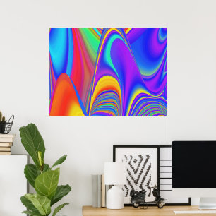 Summerfeeling , Abstract 3D Rainbowart Poster