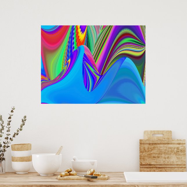 Summerfeeling , Abstract 3D Rainbowart Poster (Kitchen)