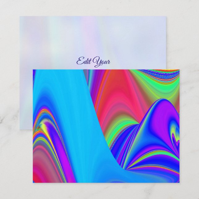 Summerfeeling , Abstract 3D Rainbowart RSVP Card (Front/Back)