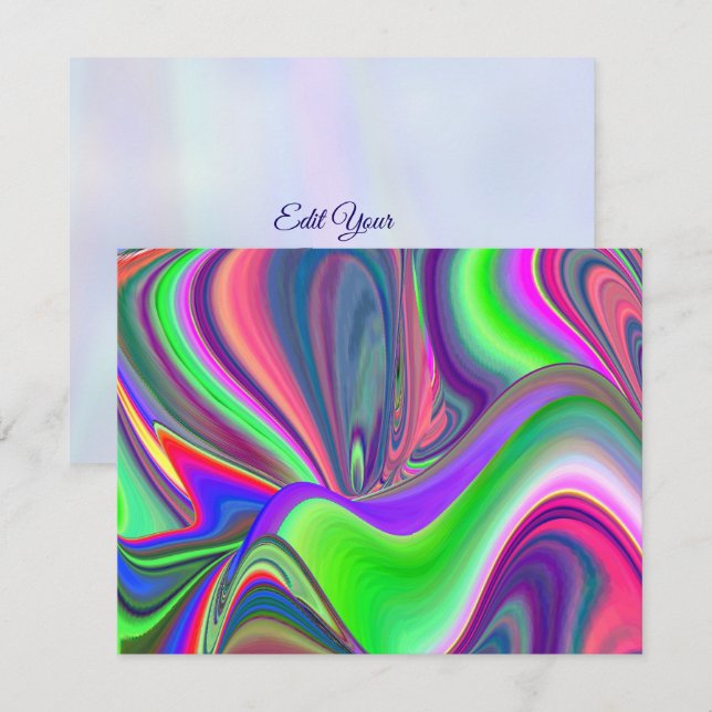 Summerfeeling , Abstract 3D Rainbowart RSVP Card (Front/Back)