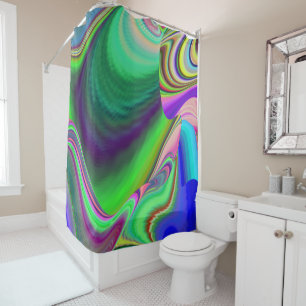 Summerfeeling , Abstract 3D Rainbowart Shower Curtain