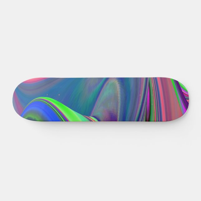 Summerfeeling , Abstract 3D Rainbowart Skateboard (Horz)