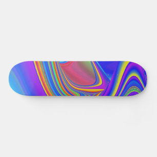 Summerfeeling , Abstract 3D Rainbowart Skateboard