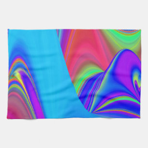 Summerfeeling , Abstract 3D Rainbowart Tea Towel