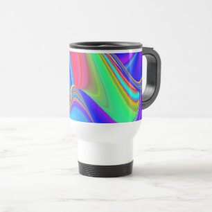 Summerfeeling , Abstract 3D Rainbowart Travel Mug