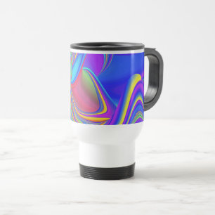 Summerfeeling , Abstract 3D Rainbowart Travel Mug