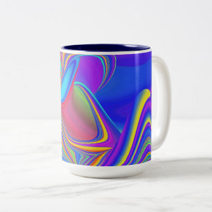 Summerfeeling , Abstract 3D Rainbowart Two-Tone Coffee Mug