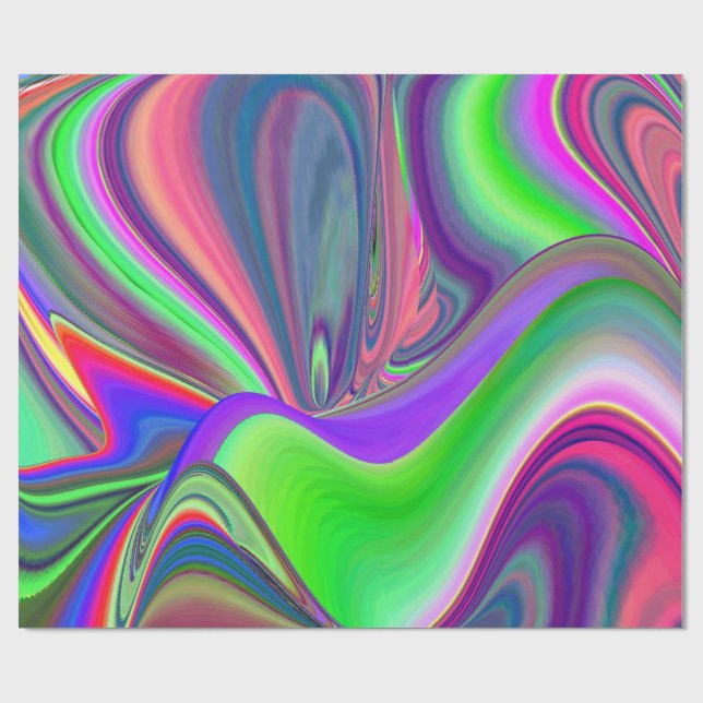 Summerfeeling , Abstract 3D Rainbowart Wrapping Paper (Flat)