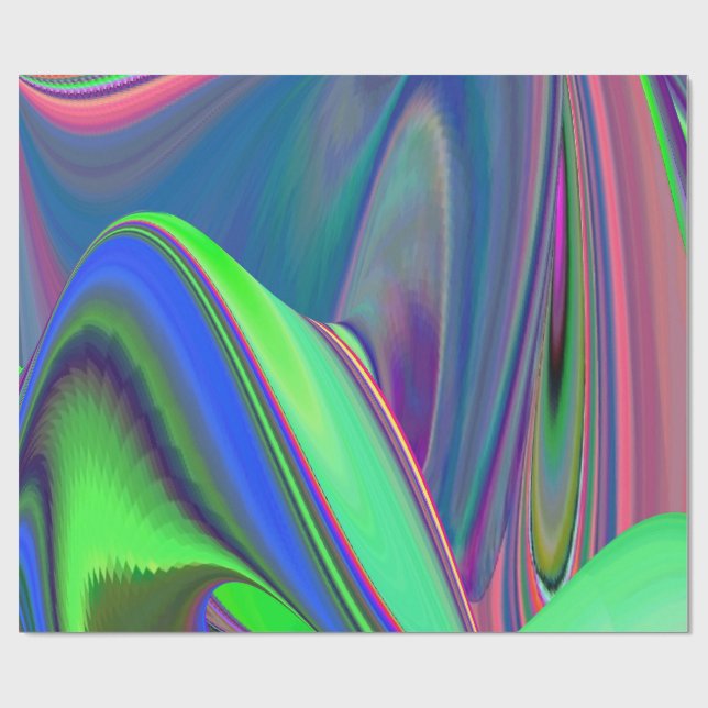 Summerfeeling , Abstract 3D Rainbowart Wrapping Paper (Flat)