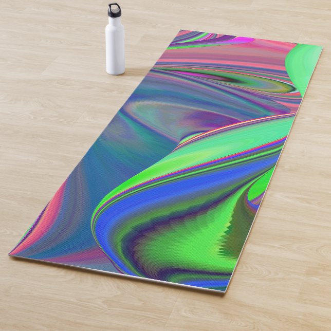 Summerfeeling , Abstract 3D Rainbowart Yoga Mat (In Situ)