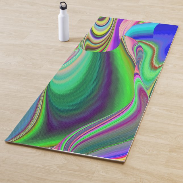 Summerfeeling , Abstract 3D Rainbowart Yoga Mat (In Situ)