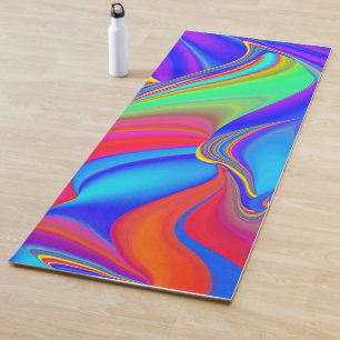 Summerfeeling , Abstract 3D Rainbowart Yoga Mat