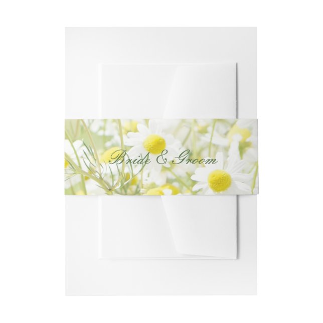 Summerfield Daisies Camomile Flower Wedding Invitation Belly Band (Front Example)