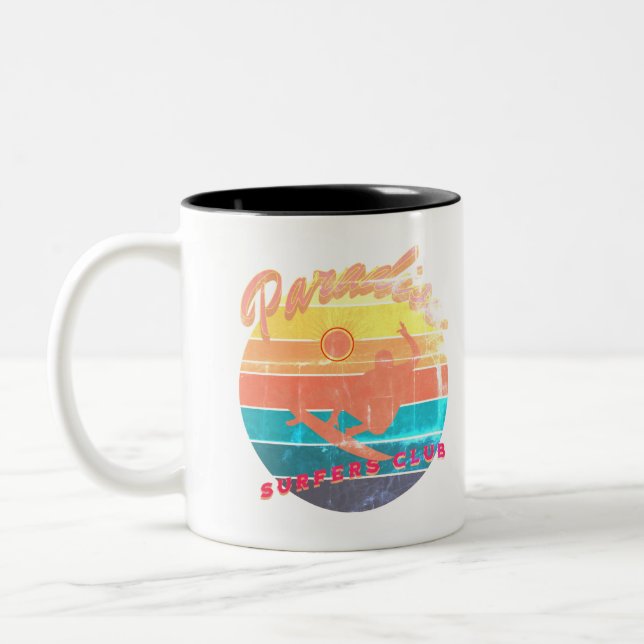 Summerfun surfing club-Beach weather Two-Tone Coffee Mug (Left)