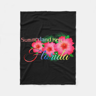 Summerland Key Florida Tropical Flowers Family Vac Fleece Blanket