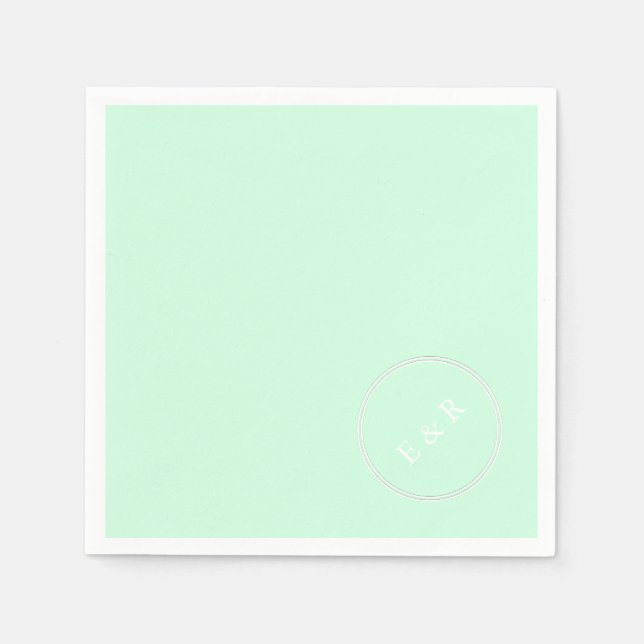 Summermint Pastel Green Mint Wedding Napkin (Front)