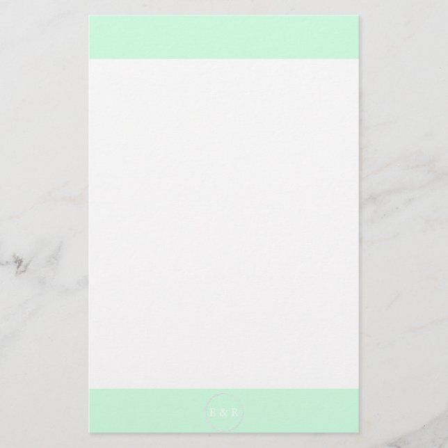 Summermint Pastel Green Mint Wedding Stationery (Front)