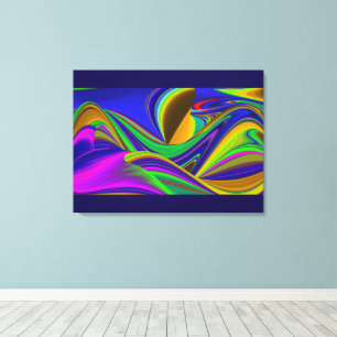 Summerrainbow , Abstract 3D Rainbowart Canvas Print