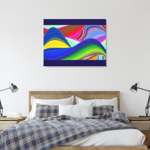 Summerrainbow , Abstract 3D Rainbowart Canvas Print