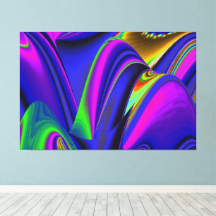 Summerrainbow , Abstract 3D Rainbowart Canvas Print