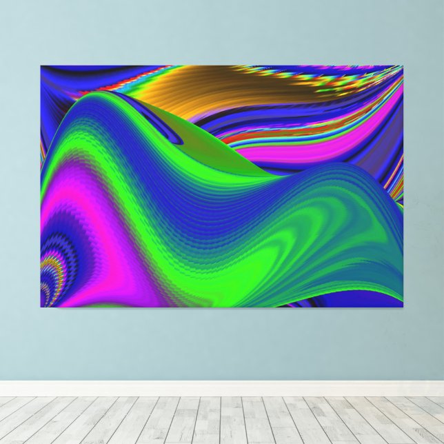 Summerrainbow , Abstract 3D Rainbowart Canvas Print (Insitu(Wood Floor))