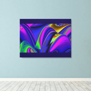 Summerrainbow , Abstract 3D Rainbowart Canvas Print