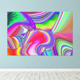 Summerrainbow , Abstract 3D Rainbowart Canvas Print