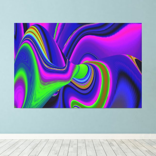 Summerrainbow , Abstract 3D Rainbowart Canvas Print (Insitu(Wood Floor))