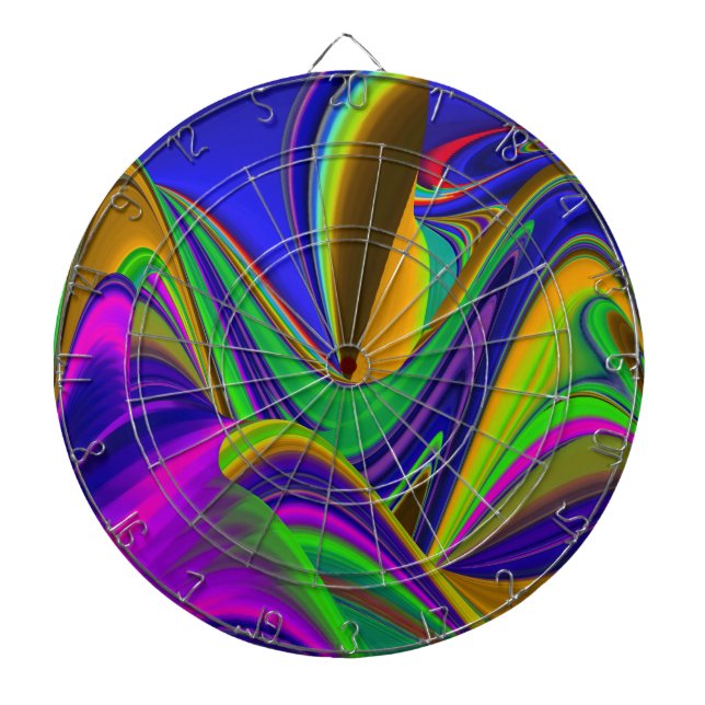 Summerrainbow , Abstract 3D Rainbowart Dartboard (Front)