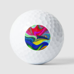 Summerrainbow , Abstract 3D Rainbowart Golf Balls