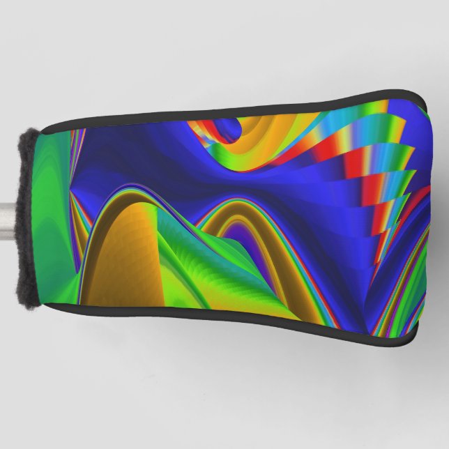 Summerrainbow , Abstract 3D Rainbowart Golf Head Cover (Front)