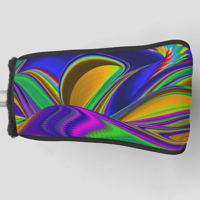 Summerrainbow , Abstract 3D Rainbowart Golf Head Cover (Front)