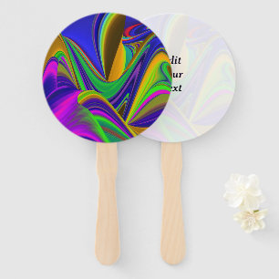 Summerrainbow , Abstract 3D Rainbowart Hand Fan