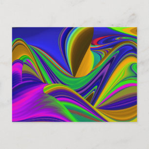 Summerrainbow , Abstract 3D Rainbowart Holiday Postcard