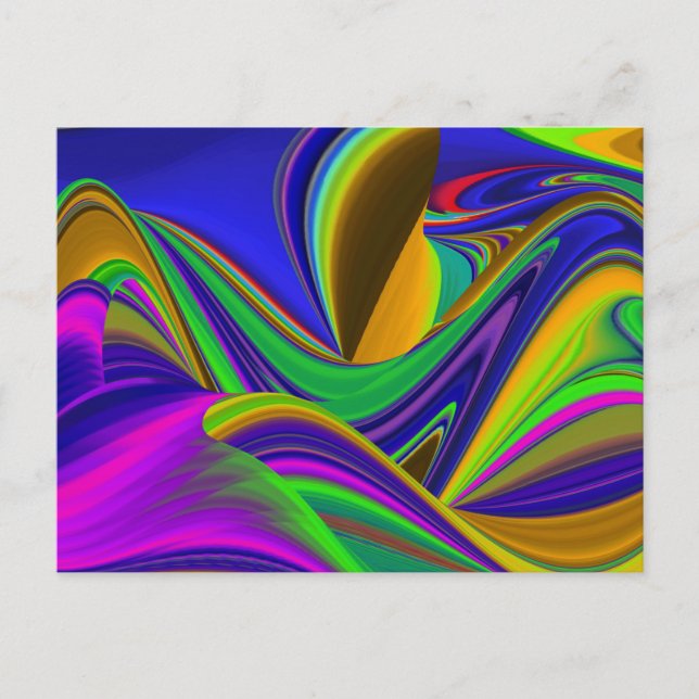 Summerrainbow , Abstract 3D Rainbowart Holiday Postcard (Front)