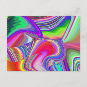 Summerrainbow , Abstract 3D Rainbowart Holiday Postcard